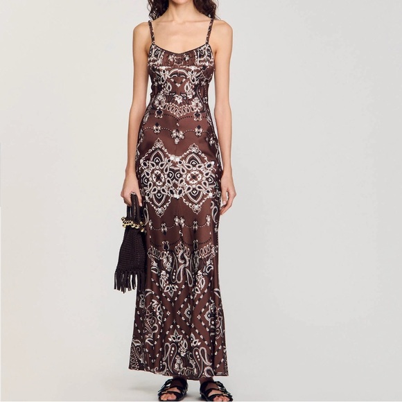 Sandro Bandanna Print Maxi Dress - Picture 1 of 5